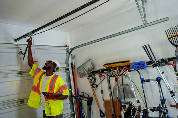 Professional Garage Door Panel Replacement technician working in Stamford, CT